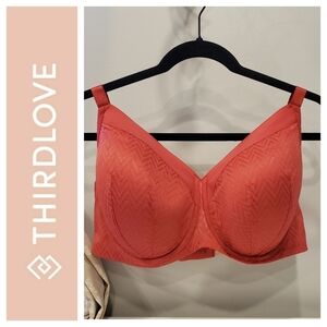 Sz 42E Poppy ThirdLove Chevron Contour Demi Bra